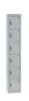 Express Six Door Locker 1800x300x300mm - Light Grey - 1800 x 300 x 300