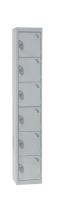 Express Six Door Locker 1800x300x450mm - Light Grey - 1800 x 300 x 450