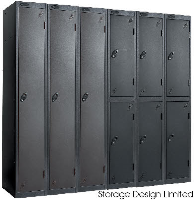 All Black Single Door Probe Locker - Black RAL9004 - Black RAL9004 - 1780 x 305 x 305 mm