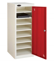 Low 8 Compartment Probe Locker with single door - White RAL9016 - Blue RAL5019 - 1000 x 380 x 460 mm