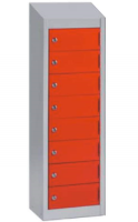 Wallet Locker 8 Door Probe Locker - Wall Mounted - Silver RAL9006 - Green RAL6018 - 1000/920 x 250 x 180mm