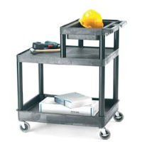 Service Trolleys with Half Shelf Top Tray