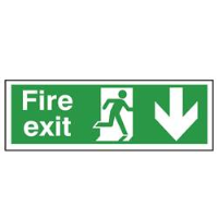 Fire Exit Down Arrow Sign