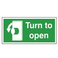 Turn To Open Left Sign