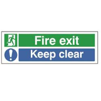 Fire Exit Keep Clear Rectangular Sign