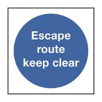 Escape Route Keep Clear Sign