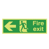 Photoluminescent Fire Exit Left Arrow Sign