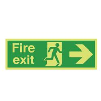 Photoluminescent Fire Exit Right Arrow Sign