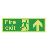 Photoluminescent Fire Exit Up Arrow Sign