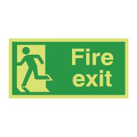 Photoluminescent Fire Exit Left Man Sign