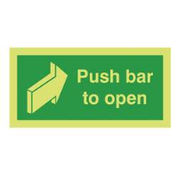 Photoluminescent Push Bar To Open Sign