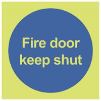 Photoluminescent Fire Door Keep Shut Sign