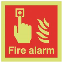 Photoluminescent Fire Alarm Sign