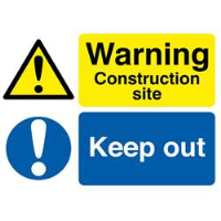 Warning Construction Site Keep Out Sign