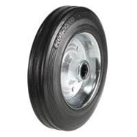 Black Solid Rubber Tyred Wheels With Metal Centres