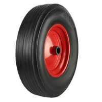 Black Solid Rubber Tyred Wheels With Coloured Metal Centres