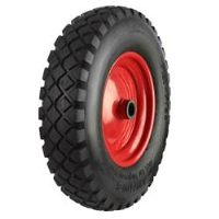 Black Pneumatic Tyred Wheels With Coloured Metal Centres