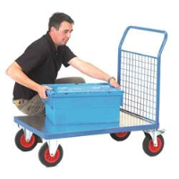 Fort Galvanised Platform Trucks with Single Mesh End