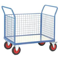 Fort Galvanised Platform Trucks with Three Mesh Sides