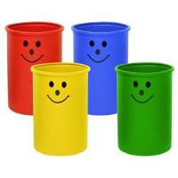 Litter Bins with Smiley Face Logo