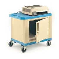 Plastic Trolleys with Coloured Shelves & Cabinet