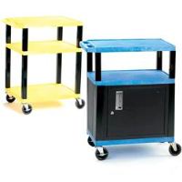 Service Trolleys with 3 Coloured Shelves