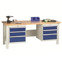 Heavy Duty Workbenches with 2 x 3 Drawer Sets