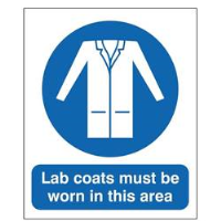 Lab Coats Must Be Worn In This Area Sign