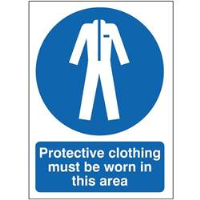 Protective Clothing Must Be Worn In This Area Sign