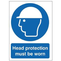 Head Protection Must Be Worn Sign