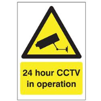 24 Hour CCTV In Operation Sign