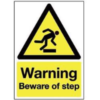 Warning Beware of Step Sign
