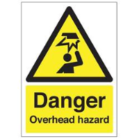 Danger Overhead Hazard Sign