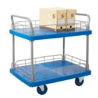 Proplaz Blue Two Tier Trolley with Wire Surround