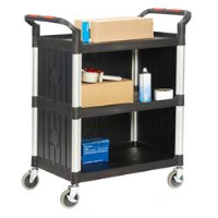 Proplaz 3 Shelf Trolleys with Plastic Sides