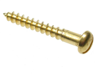 SOLID BRASS SLOTTED ROUND WOODSCREWS.