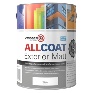 Allcoat Exterior Matt White 5L Paint