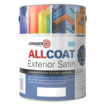 AllCoat Exterior Satin Black 5L Paint 