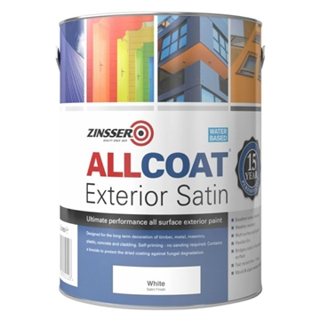 AllCoat Exterior Satin White 5L Paint
