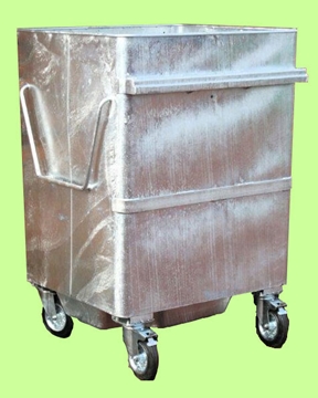 Compact Galvanised Steel Wheelie Bin For Catering Food Waste 