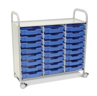 Callero Plus Treble Trolley with Shallow Trays