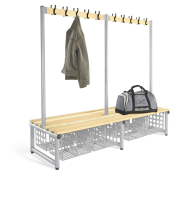 Changing Room Bench with shoe storage double sided