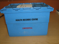 CQC Medical Records Crate with Lettering