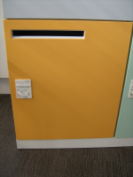 Office hot desking locker with post slot
