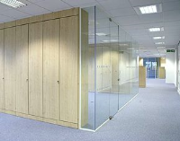 Office Storage Wall and Glass Partitions