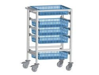 Phlebotomy trolley with top basket