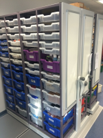 Schools science prep room roller racking