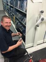 Servicing of hospital mobile shelving