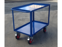 Steel Shelved Warehouse Table Top Trolley with Lip