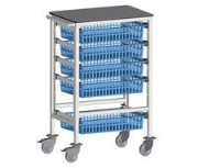 Trolley with stainless steel work surface